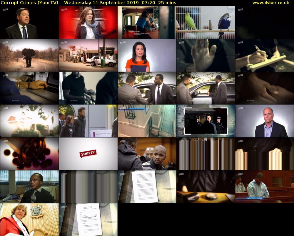 Corrupt Crimes (YourTV) Wednesday 11 September 2019 07:20 - 07:45