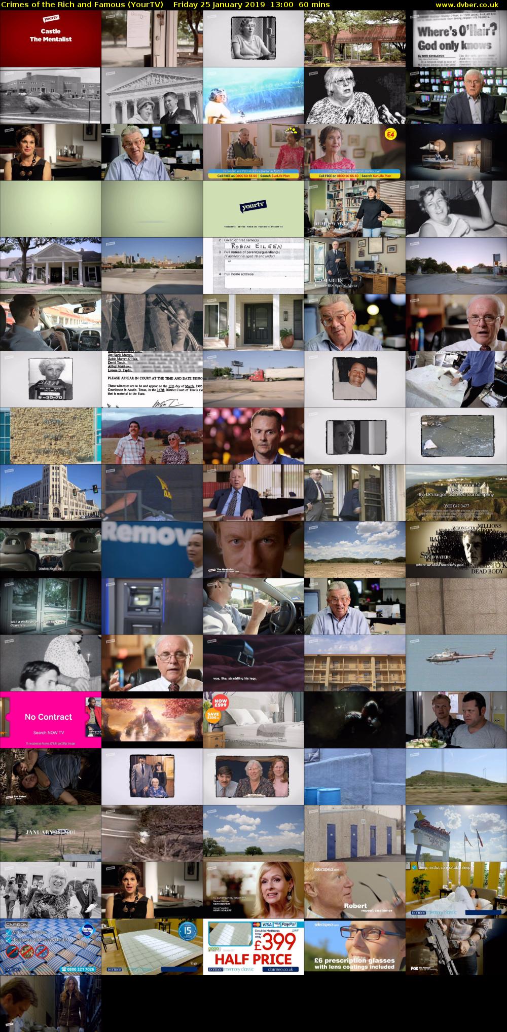 Crimes of the Rich and Famous (YourTV) Friday 25 January 2019 13:00 - 14:00