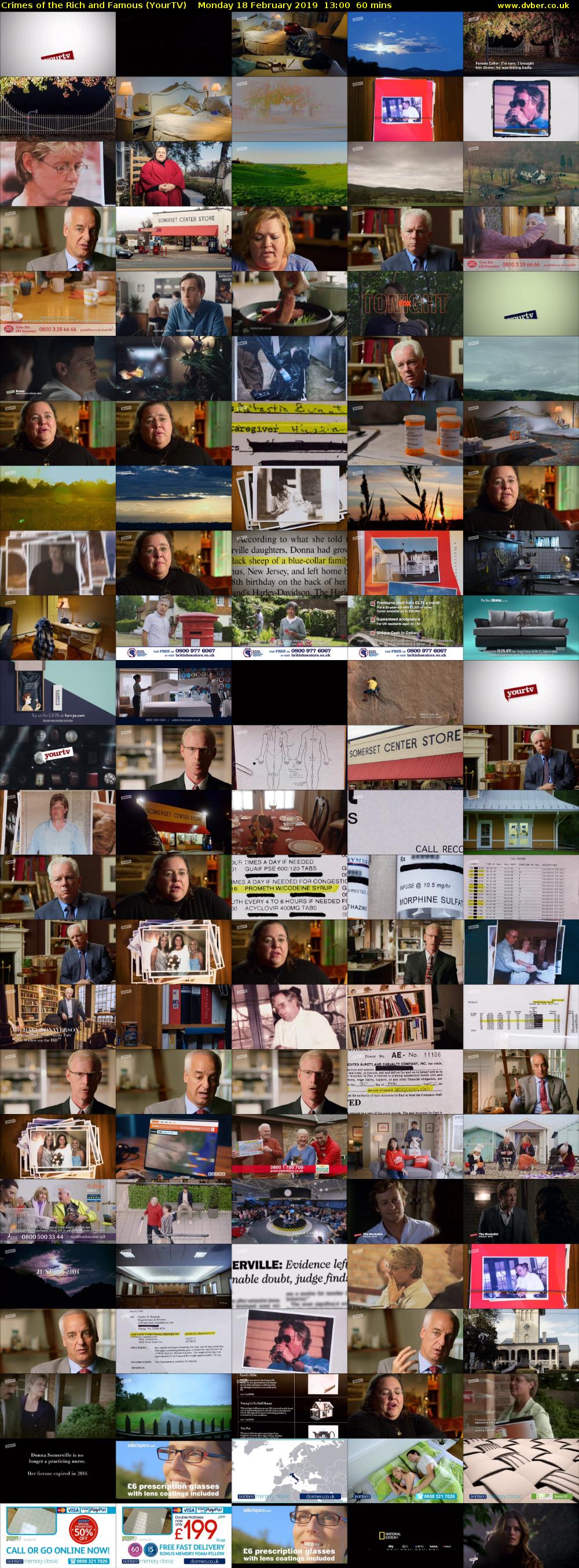 Crimes of the Rich and Famous (YourTV) Monday 18 February 2019 13:00 - 14:00