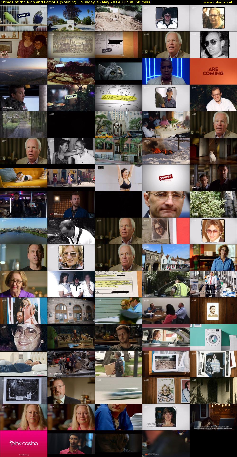 Crimes of the Rich and Famous (YourTV) Sunday 26 May 2019 01:00 - 02:00