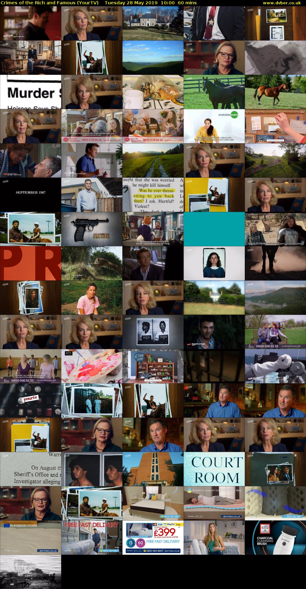 Crimes of the Rich and Famous (YourTV) Tuesday 28 May 2019 10:00 - 11:00