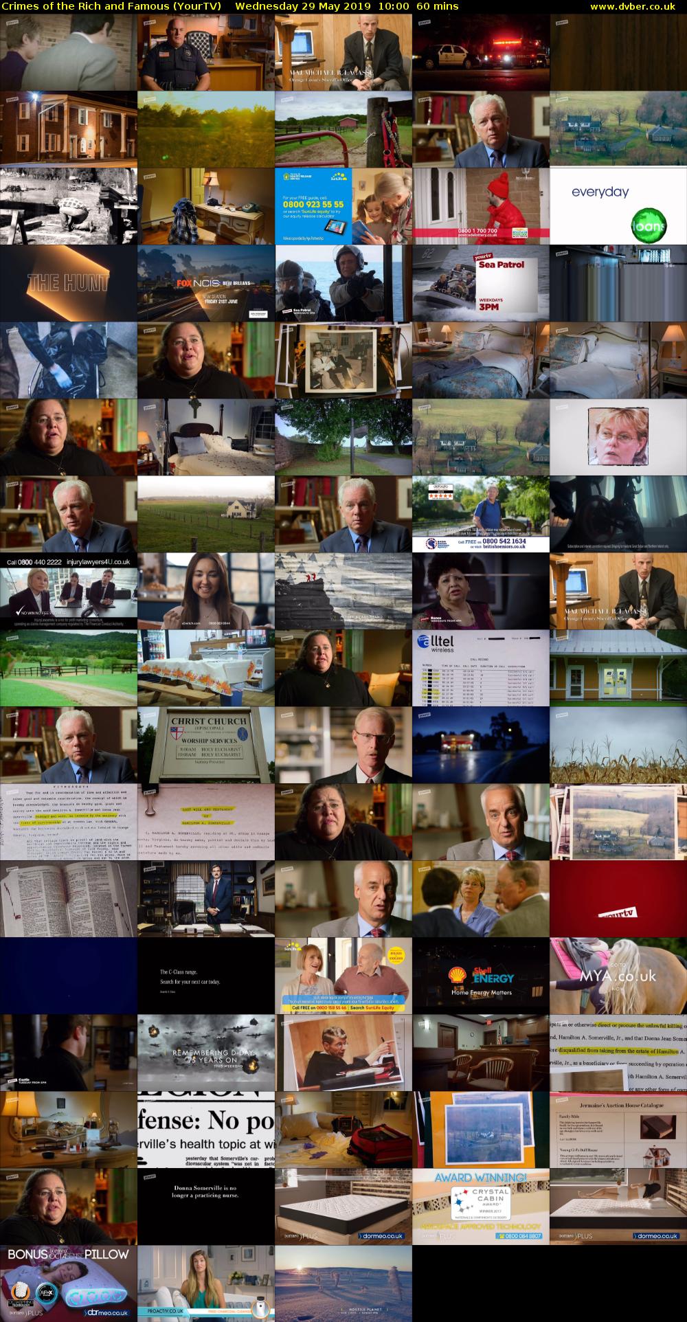Crimes of the Rich and Famous (YourTV) Wednesday 29 May 2019 10:00 - 11:00