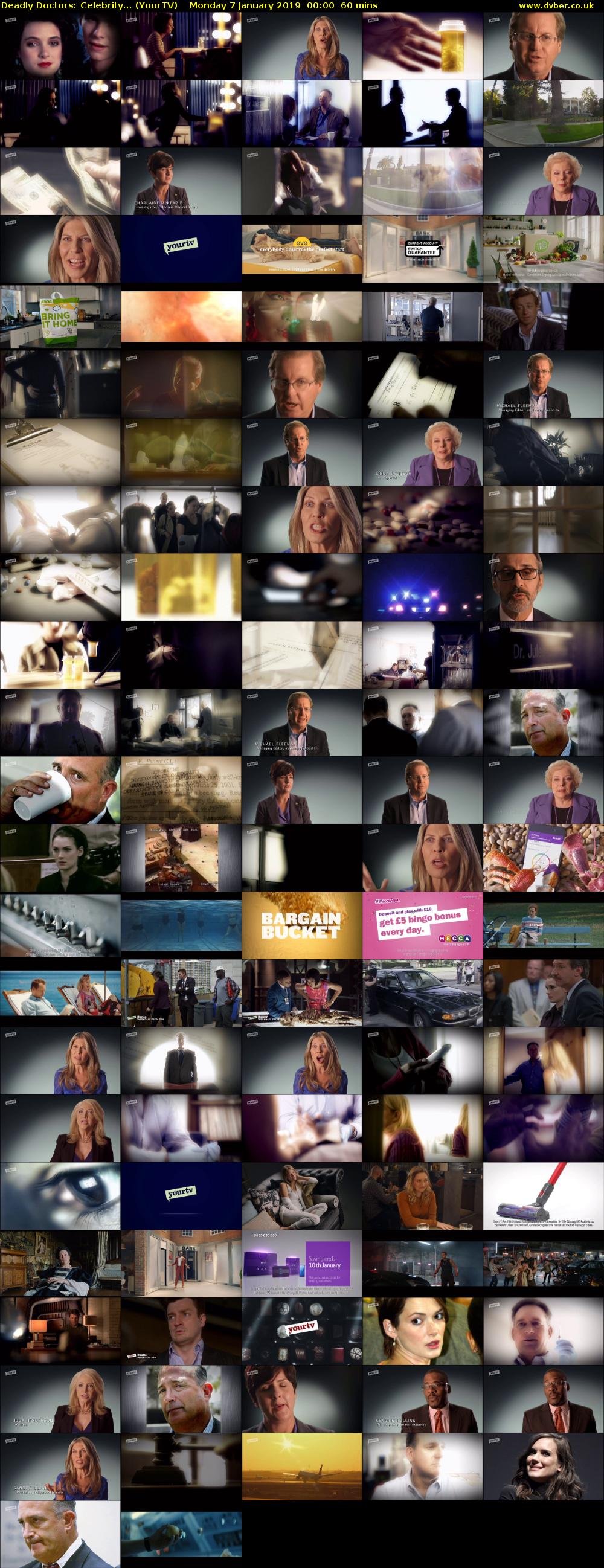 Deadly Doctors: Celebrity... (YourTV) Monday 7 January 2019 00:00 - 01:00