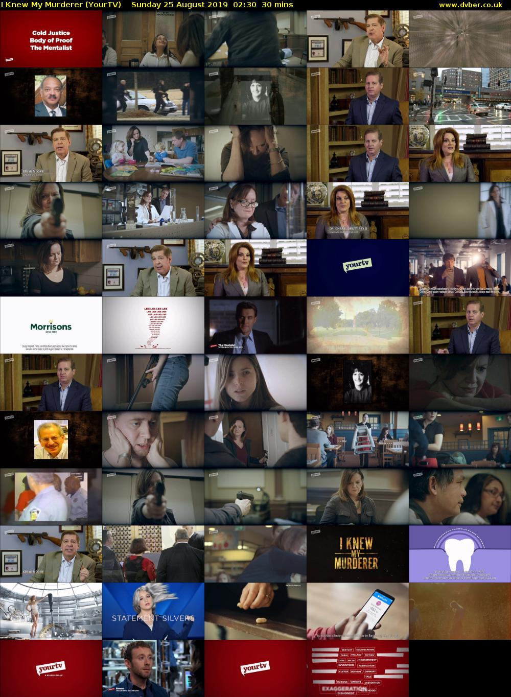 I Knew My Murderer (YourTV) Sunday 25 August 2019 02:30 - 03:00