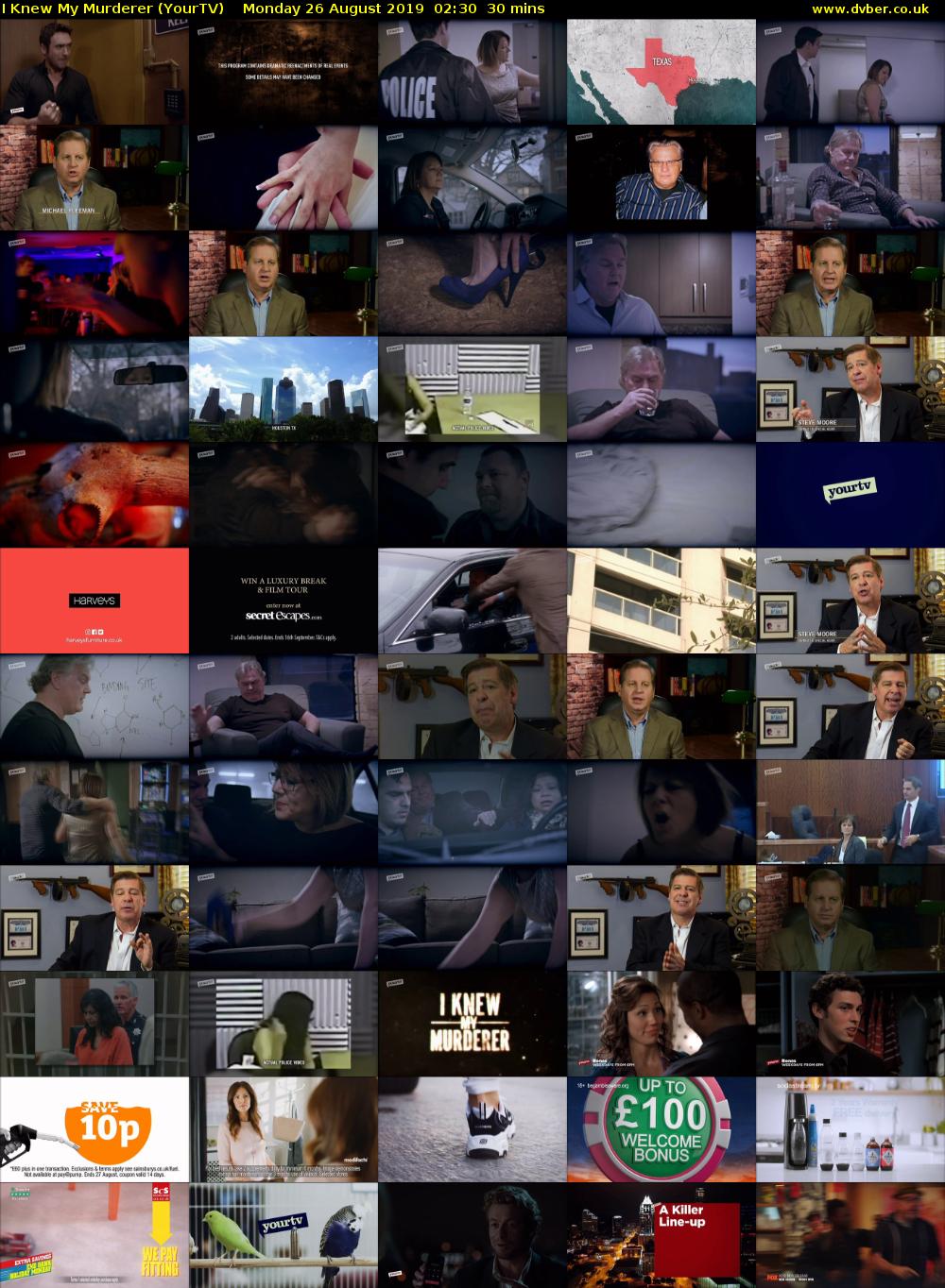 I Knew My Murderer (YourTV) Monday 26 August 2019 02:30 - 03:00