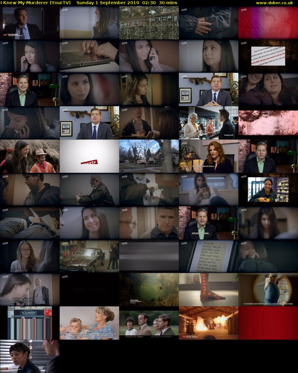 I Knew My Murderer (YourTV) Sunday 1 September 2019 02:30 - 03:00