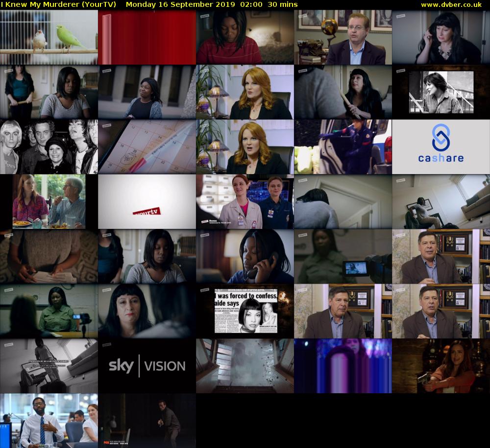 I Knew My Murderer (YourTV) Monday 16 September 2019 02:00 - 02:30