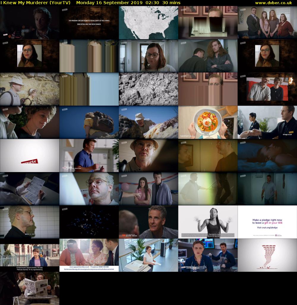 I Knew My Murderer (YourTV) Monday 16 September 2019 02:30 - 03:00