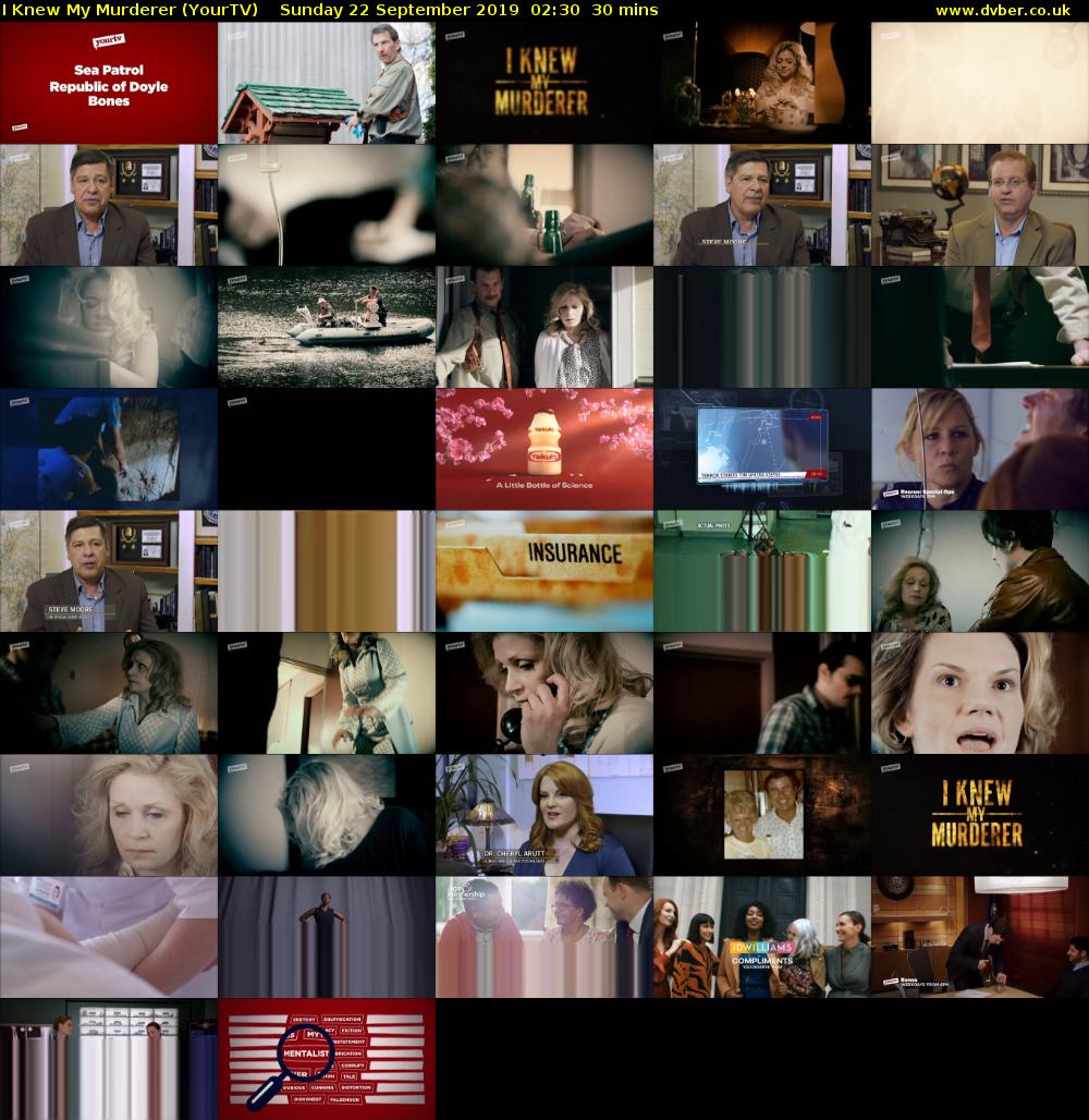 I Knew My Murderer (YourTV) Sunday 22 September 2019 02:30 - 03:00