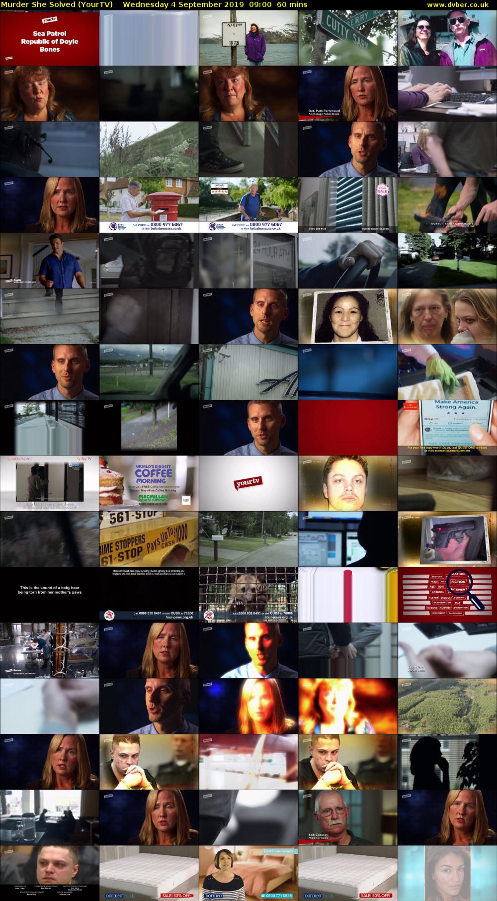 Murder She Solved (YourTV) Wednesday 4 September 2019 09:00 - 10:00