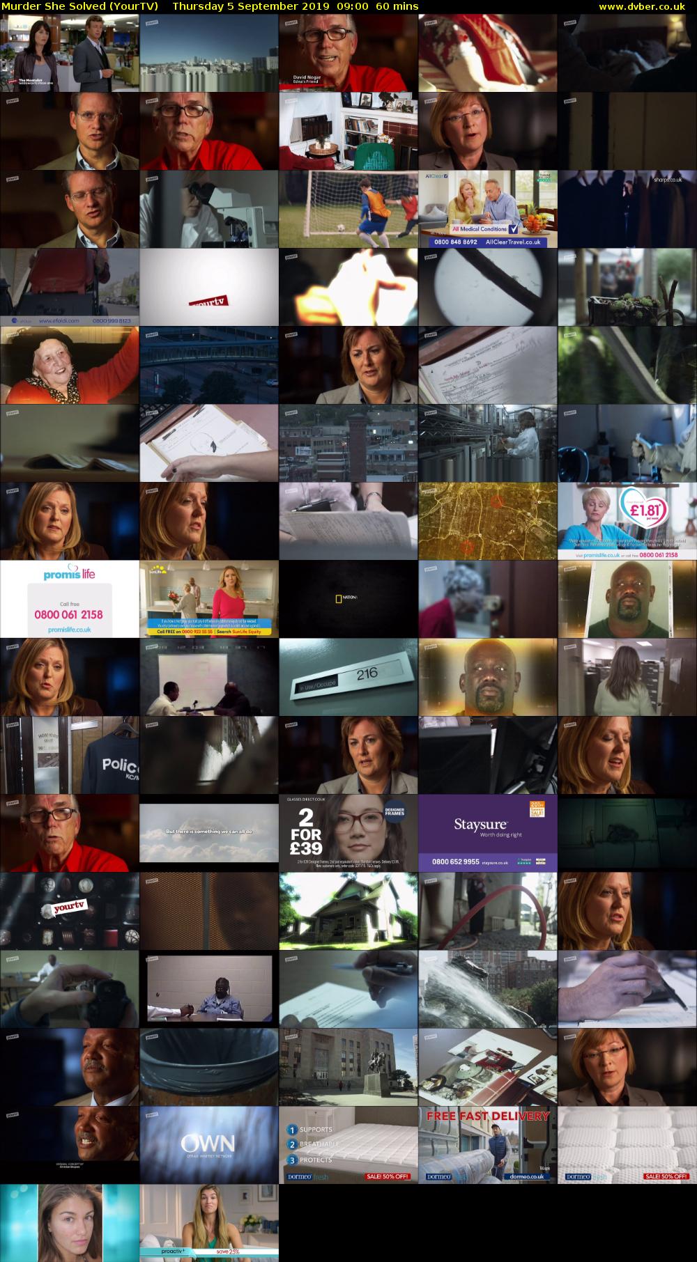 Murder She Solved (YourTV) Thursday 5 September 2019 09:00 - 10:00