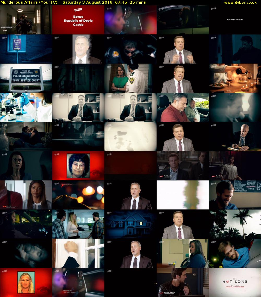 Murderous Affairs (YourTV) Saturday 3 August 2019 07:45 - 08:10
