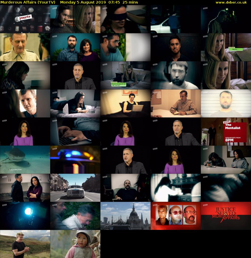 Murderous Affairs (YourTV) Monday 5 August 2019 07:45 - 08:10