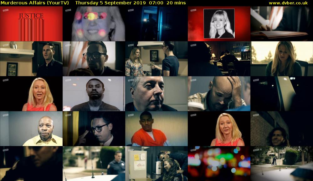 Murderous Affairs (YourTV) Thursday 5 September 2019 07:00 - 07:20