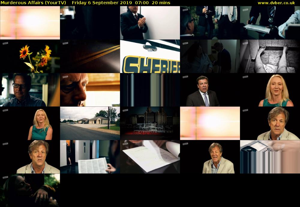 Murderous Affairs (YourTV) Friday 6 September 2019 07:00 - 07:20