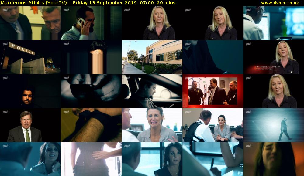 Murderous Affairs (YourTV) Friday 13 September 2019 07:00 - 07:20