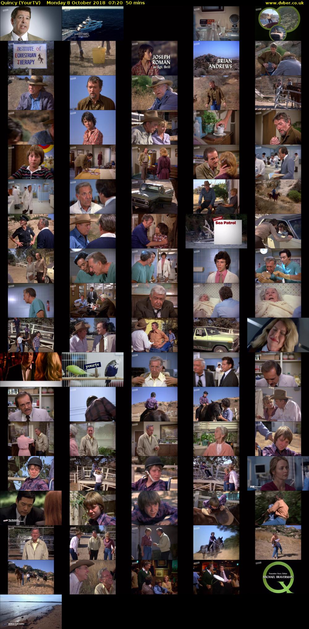 Quincy (YourTV) Monday 8 October 2018 07:20 - 08:10