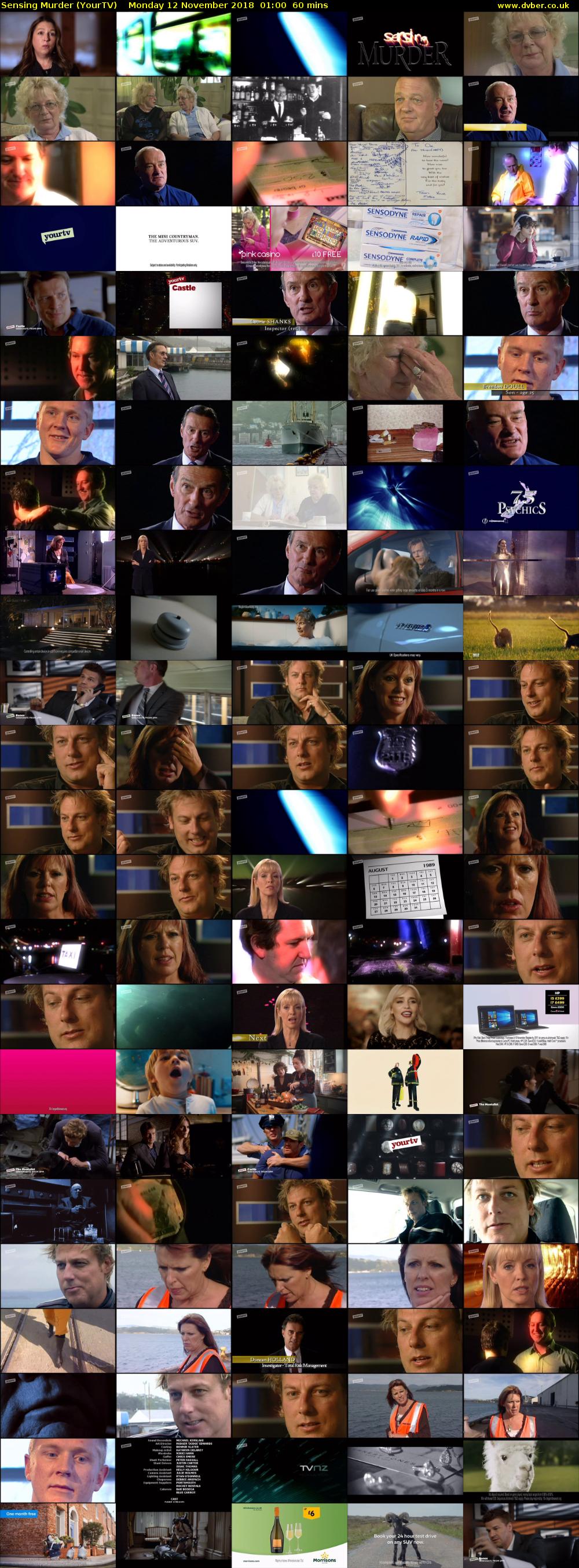 Sensing Murder (YourTV) Monday 12 November 2018 01:00 - 02:00