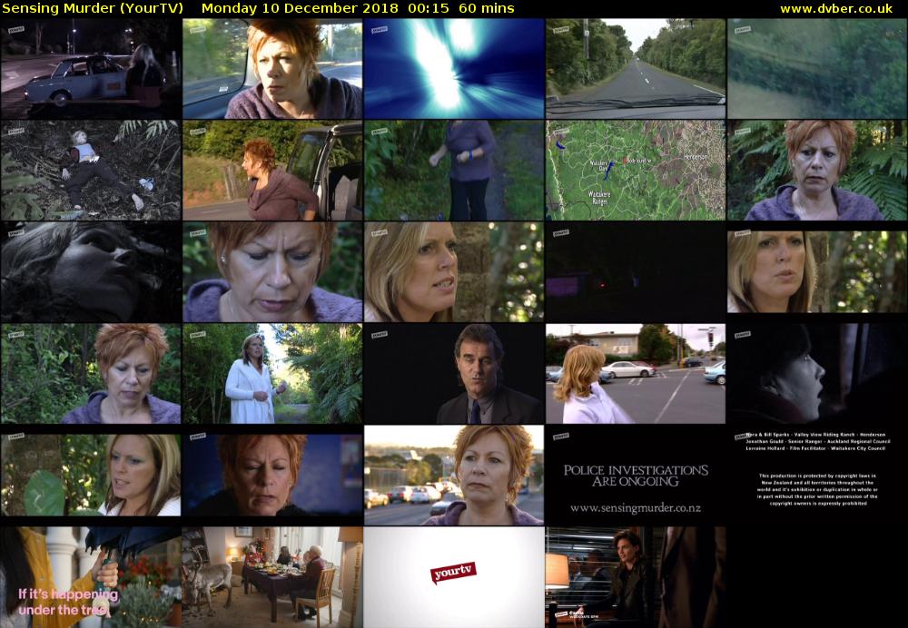 Sensing Murder (YourTV) Monday 10 December 2018 00:15 - 01:15