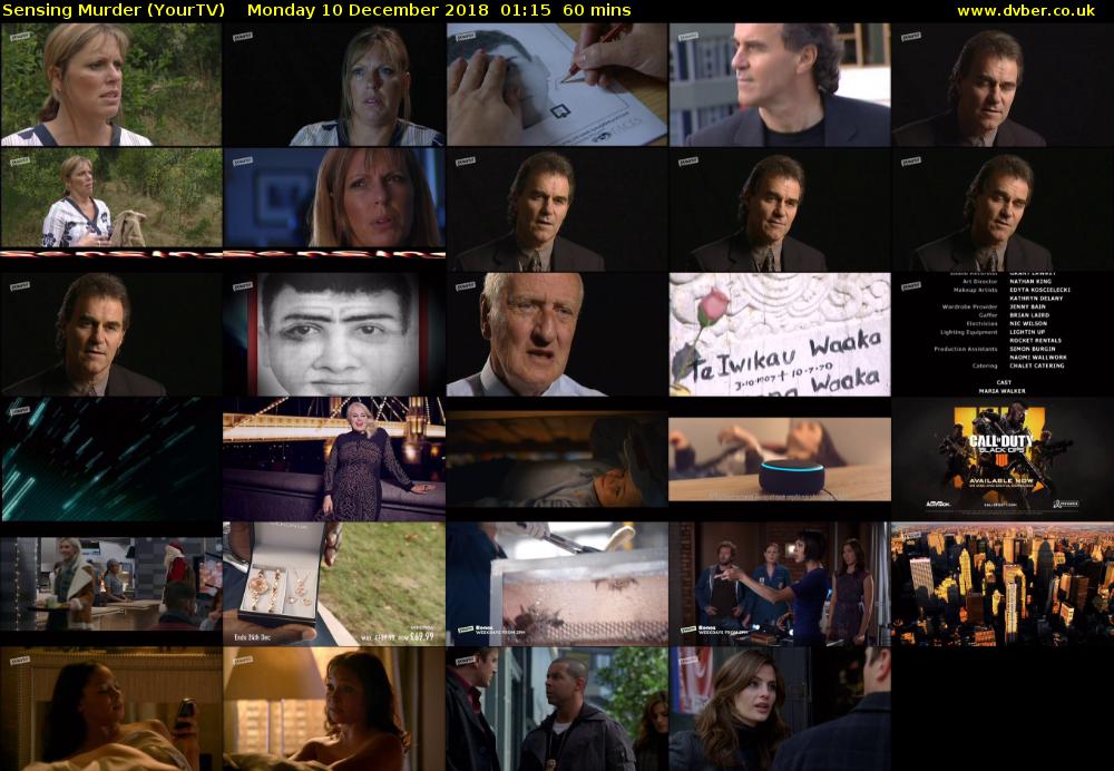 Sensing Murder (YourTV) Monday 10 December 2018 01:15 - 02:15