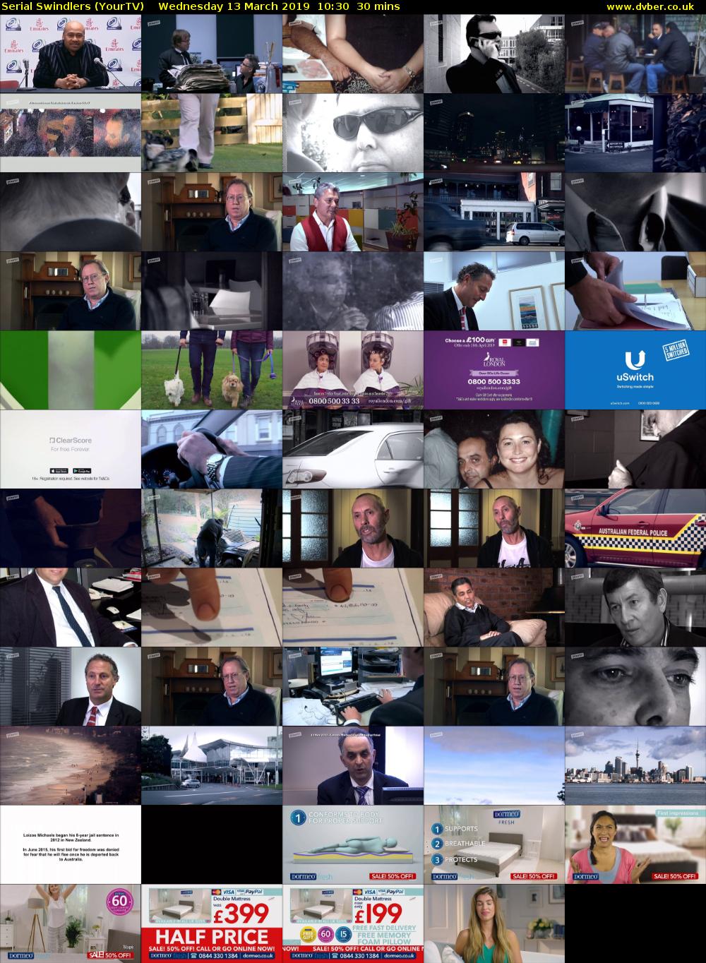 Serial Swindlers (YourTV) Wednesday 13 March 2019 10:30 - 11:00