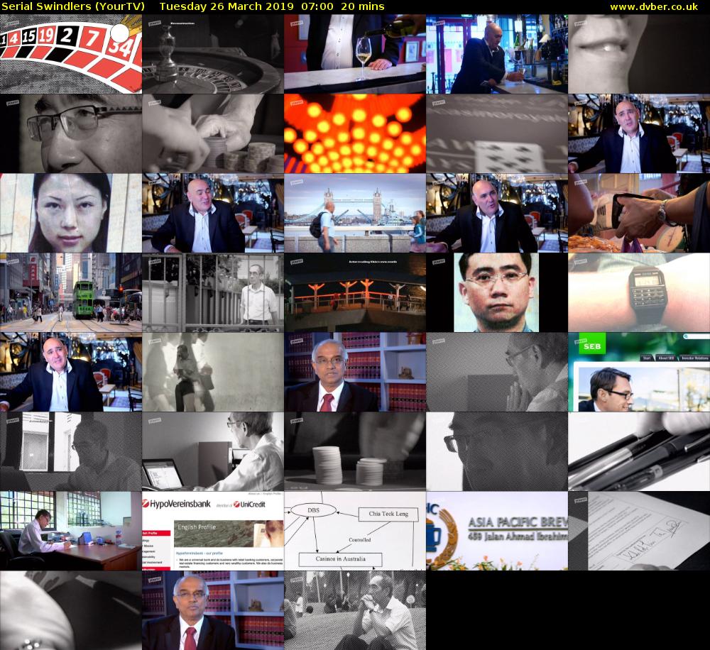 Serial Swindlers (YourTV) Tuesday 26 March 2019 07:00 - 07:20