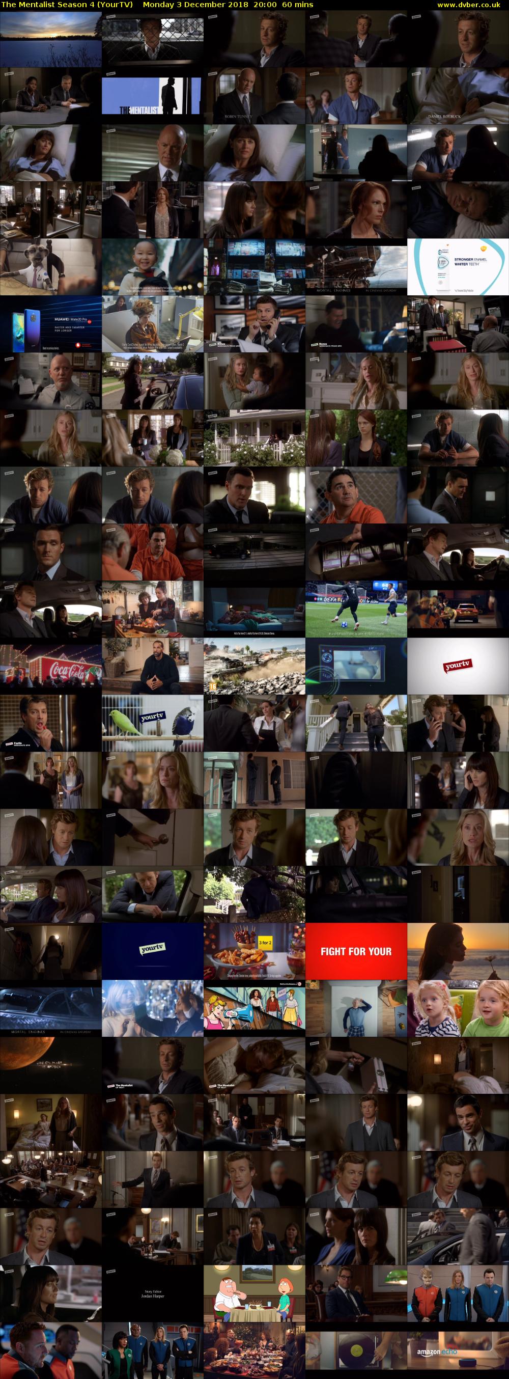 The Mentalist Season 4 (YourTV) Monday 3 December 2018 20:00 - 21:00