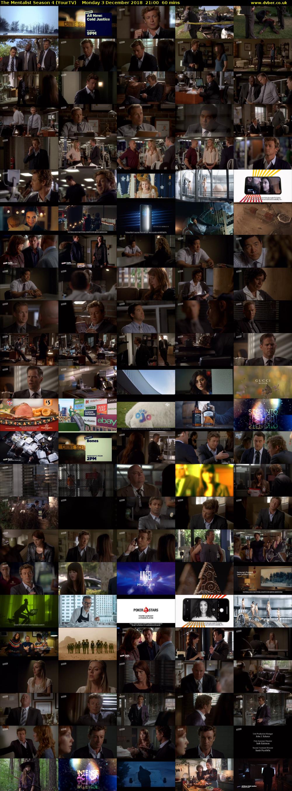 The Mentalist Season 4 (YourTV) Monday 3 December 2018 21:00 - 22:00
