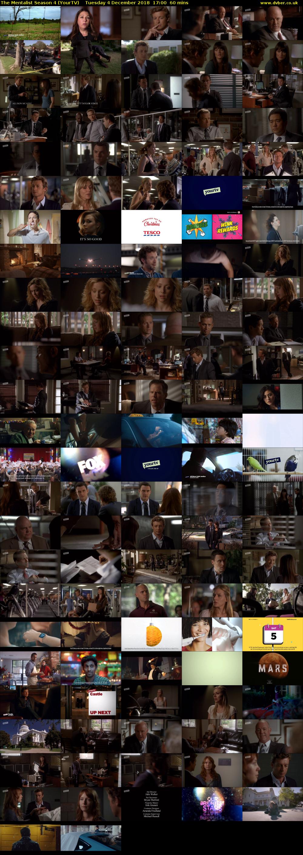 The Mentalist Season 4 (YourTV) Tuesday 4 December 2018 17:00 - 18:00