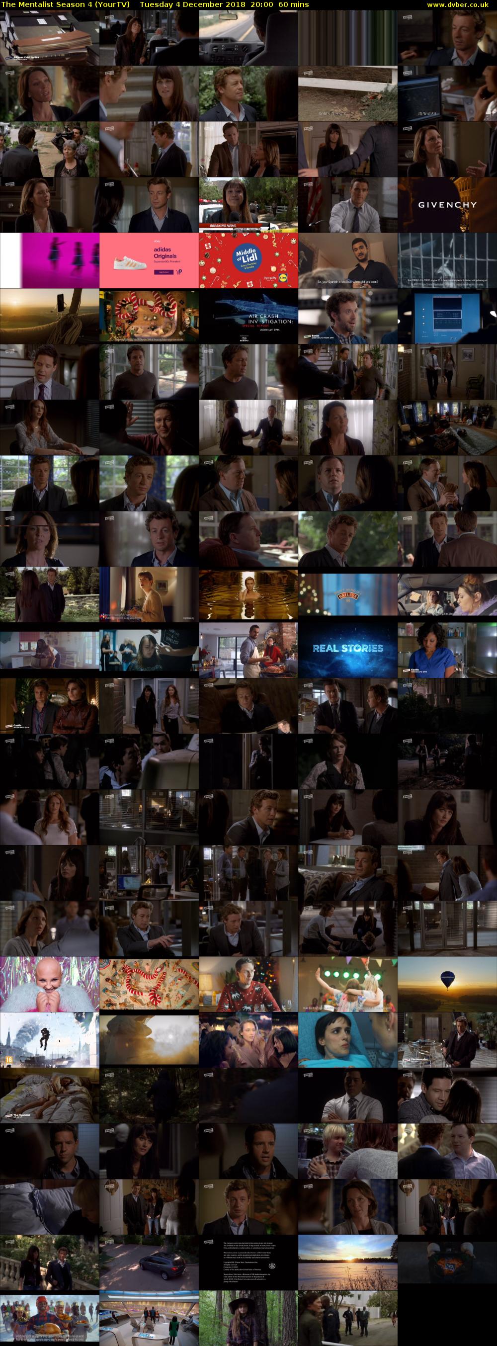 The Mentalist Season 4 (YourTV) Tuesday 4 December 2018 20:00 - 21:00