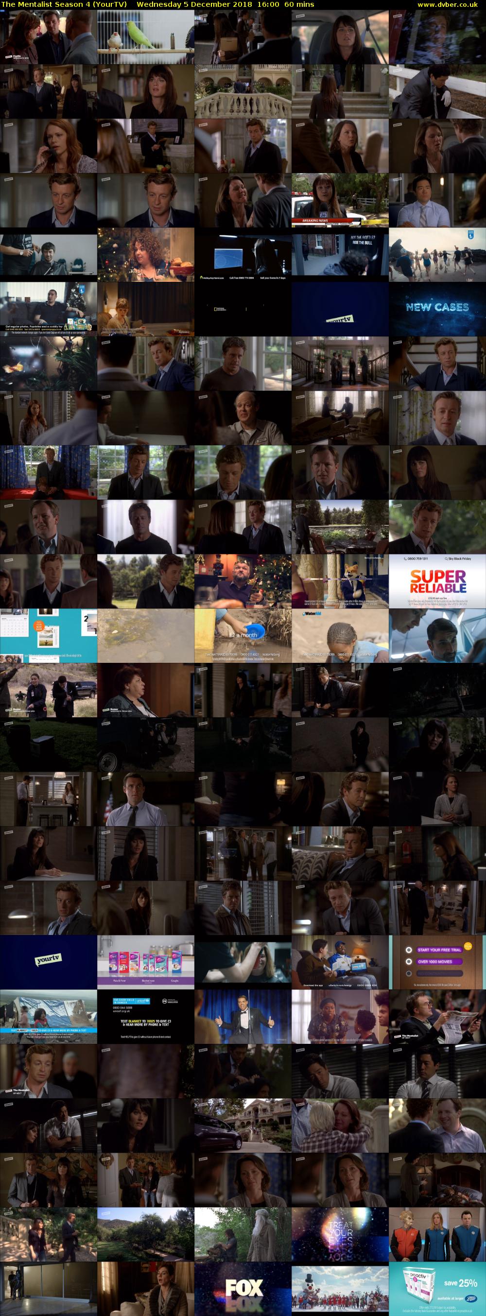 The Mentalist Season 4 (YourTV) Wednesday 5 December 2018 16:00 - 17:00