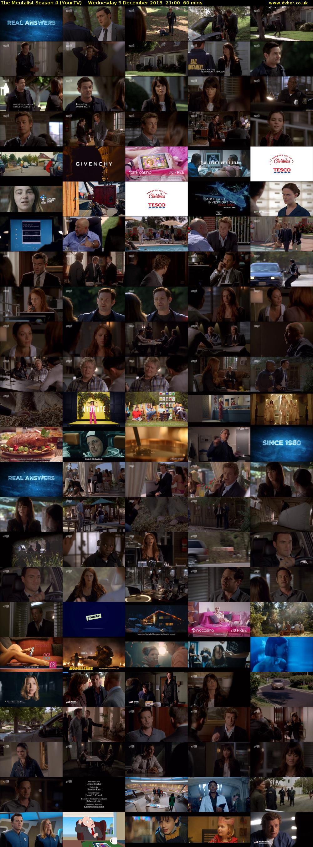 The Mentalist Season 4 (YourTV) Wednesday 5 December 2018 21:00 - 22:00