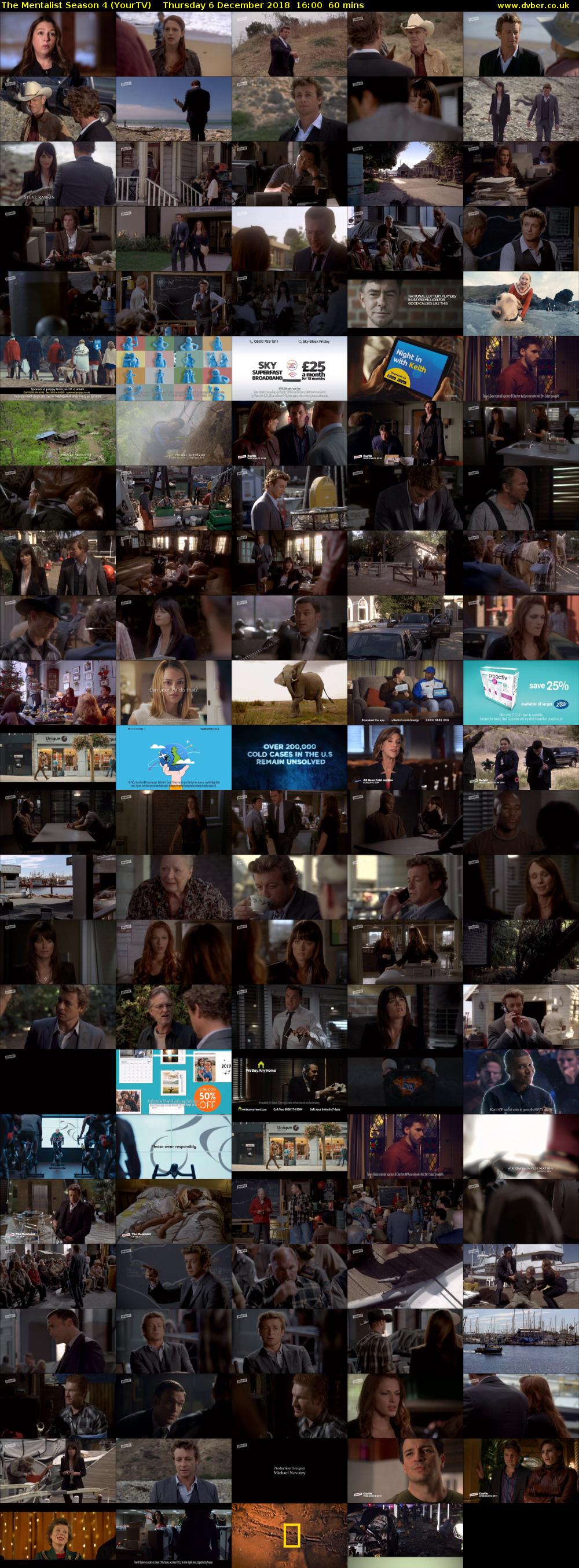 The Mentalist Season 4 (YourTV) Thursday 6 December 2018 16:00 - 17:00