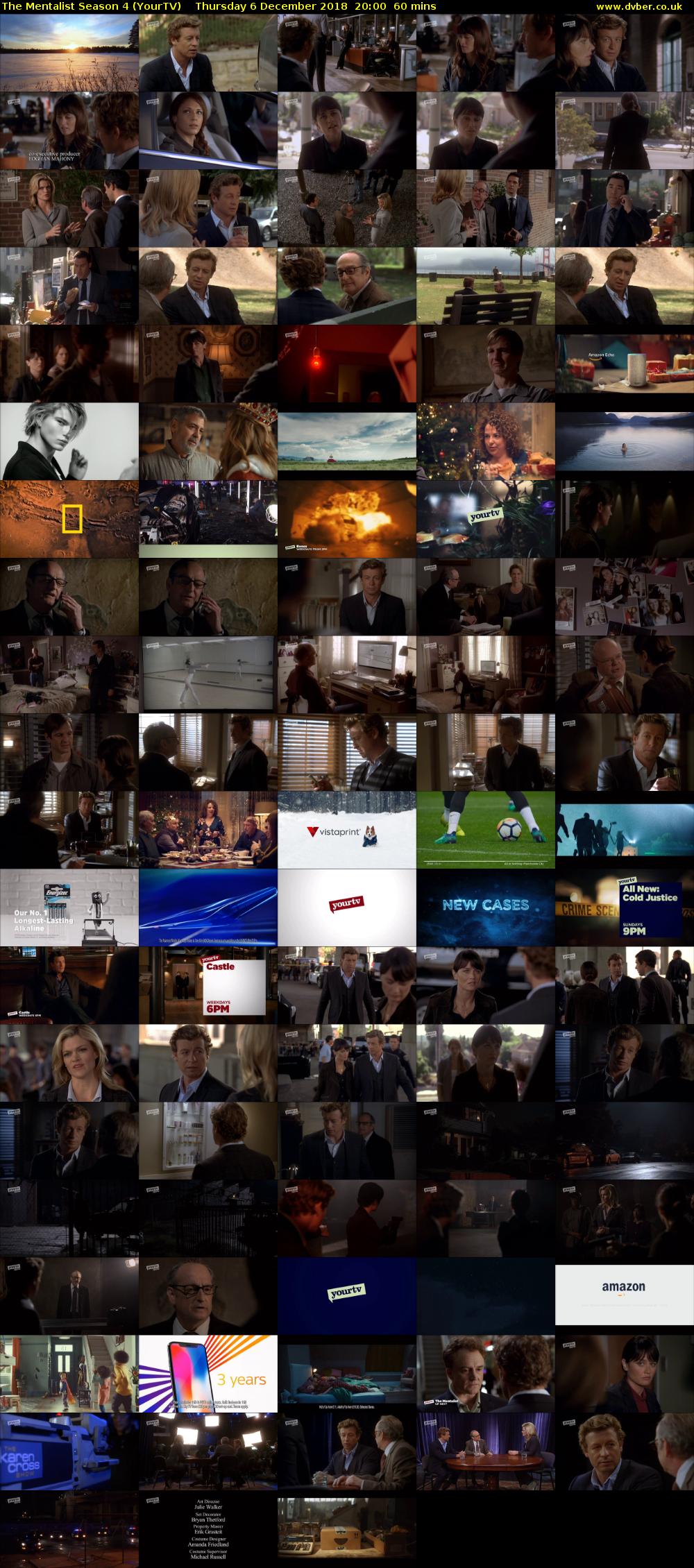 The Mentalist Season 4 (YourTV) Thursday 6 December 2018 20:00 - 21:00