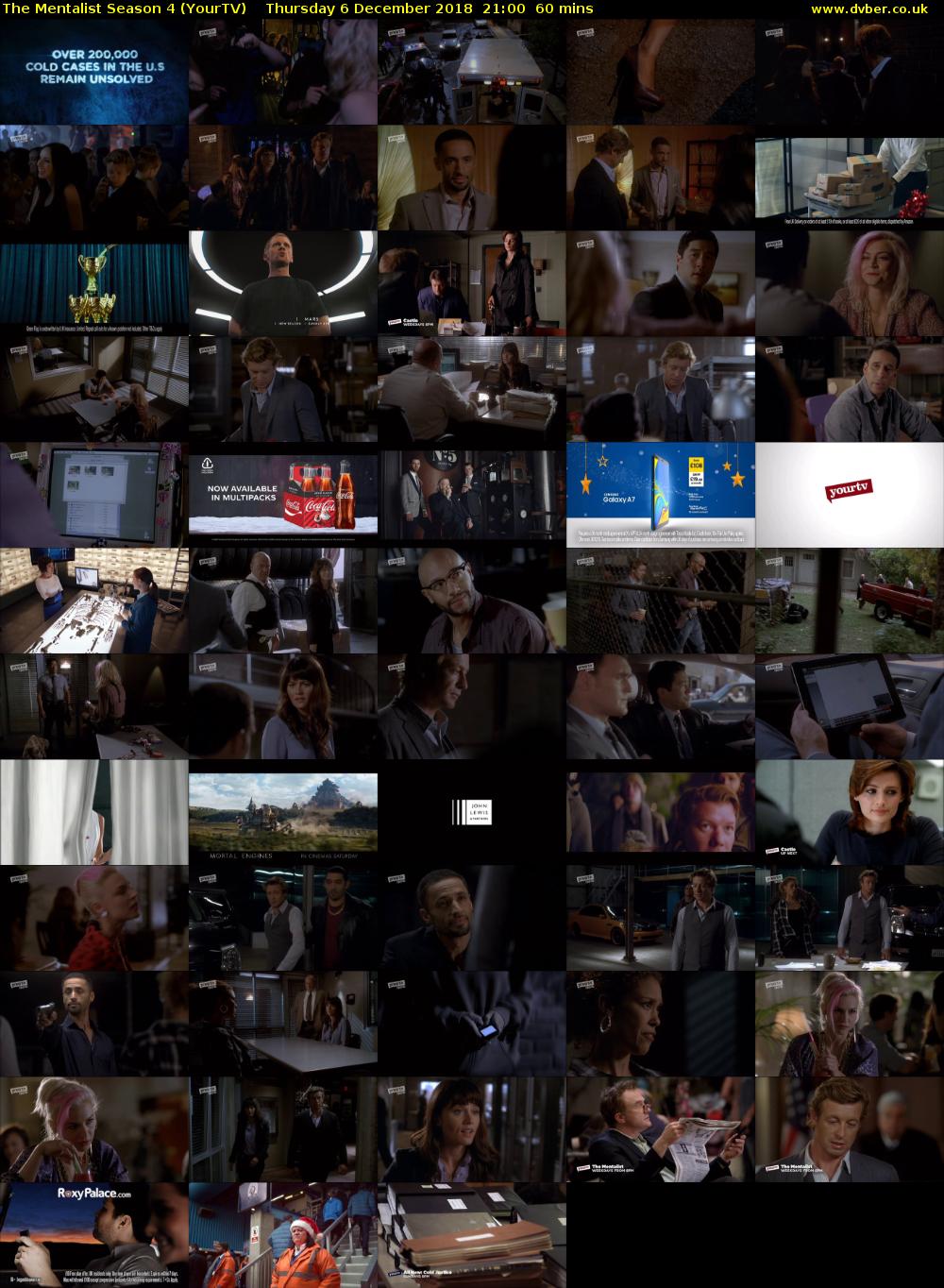 The Mentalist Season 4 (YourTV) Thursday 6 December 2018 21:00 - 22:00