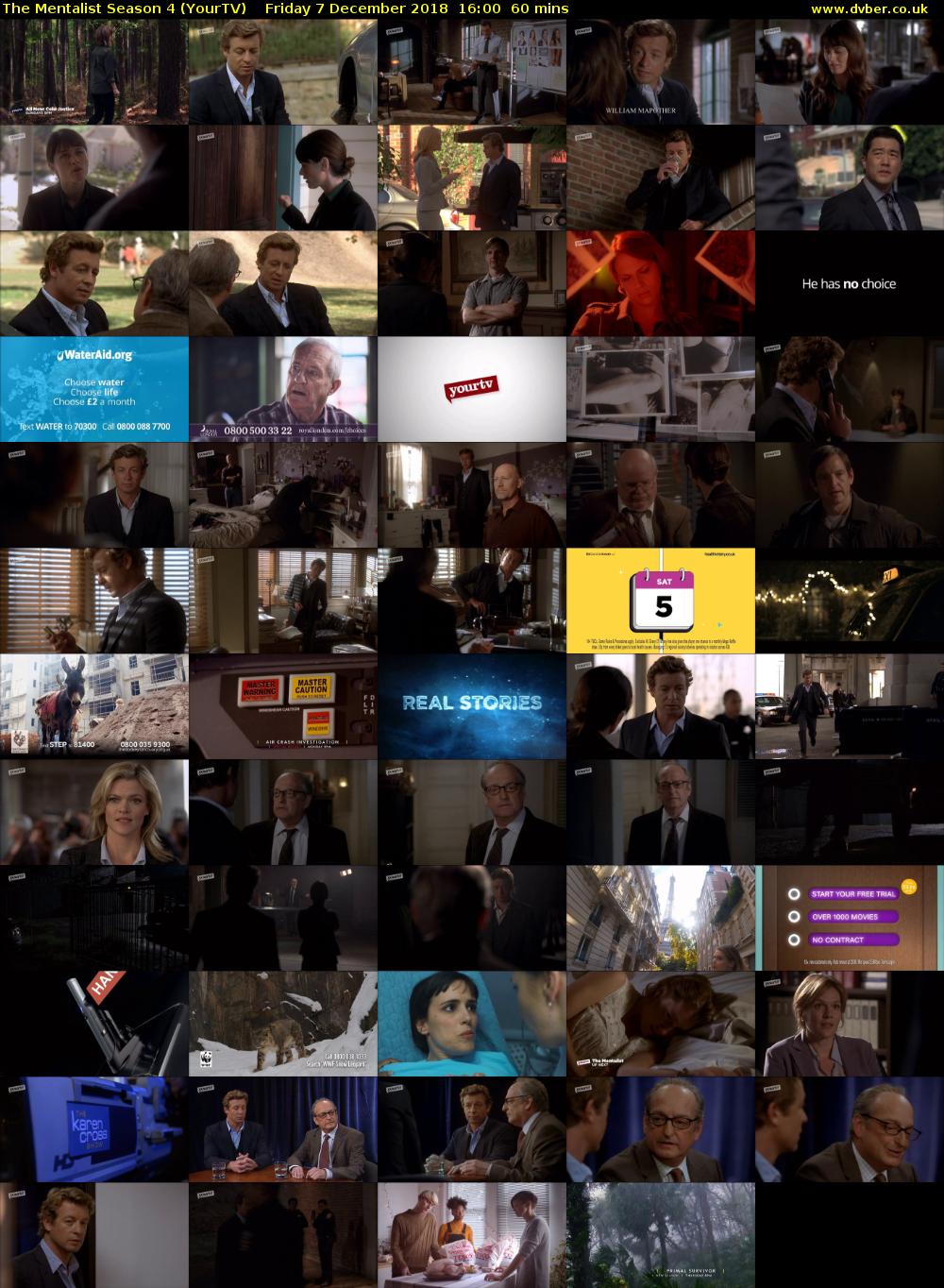 The Mentalist Season 4 (YourTV) Friday 7 December 2018 16:00 - 17:00