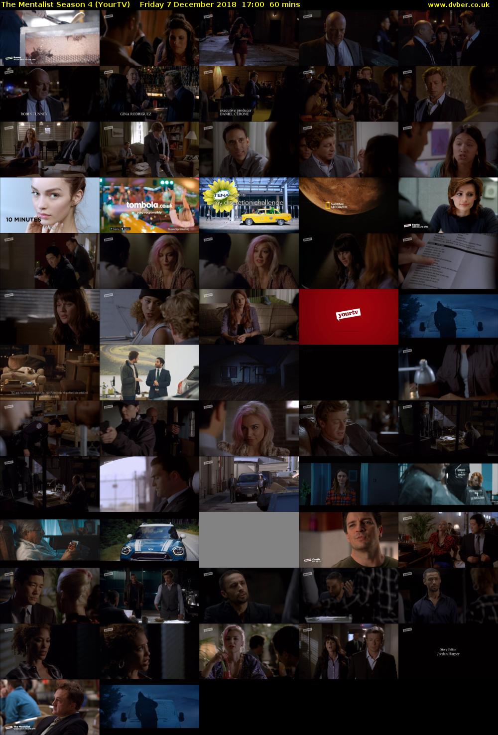 The Mentalist Season 4 (YourTV) Friday 7 December 2018 17:00 - 18:00