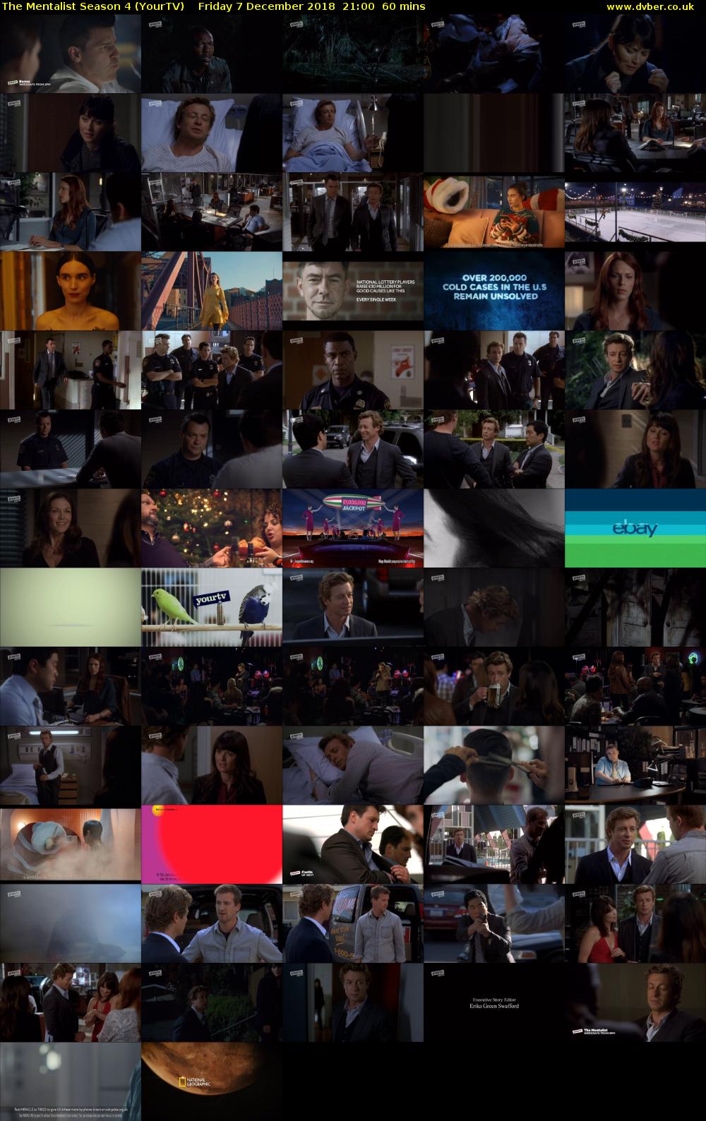 The Mentalist Season 4 (YourTV) Friday 7 December 2018 21:00 - 22:00