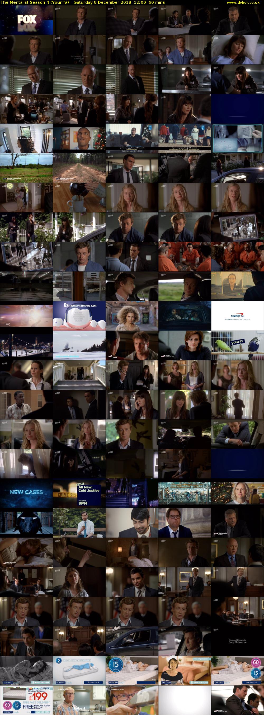 The Mentalist Season 4 (YourTV) Saturday 8 December 2018 12:00 - 13:00