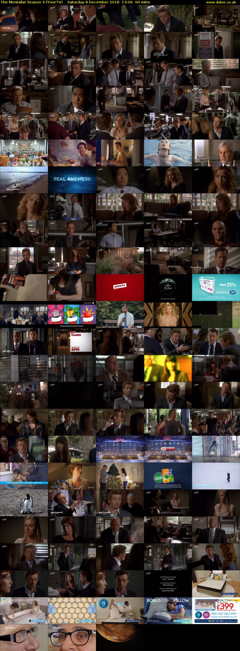 The Mentalist Season 4 (YourTV) Saturday 8 December 2018 13:00 - 14:00