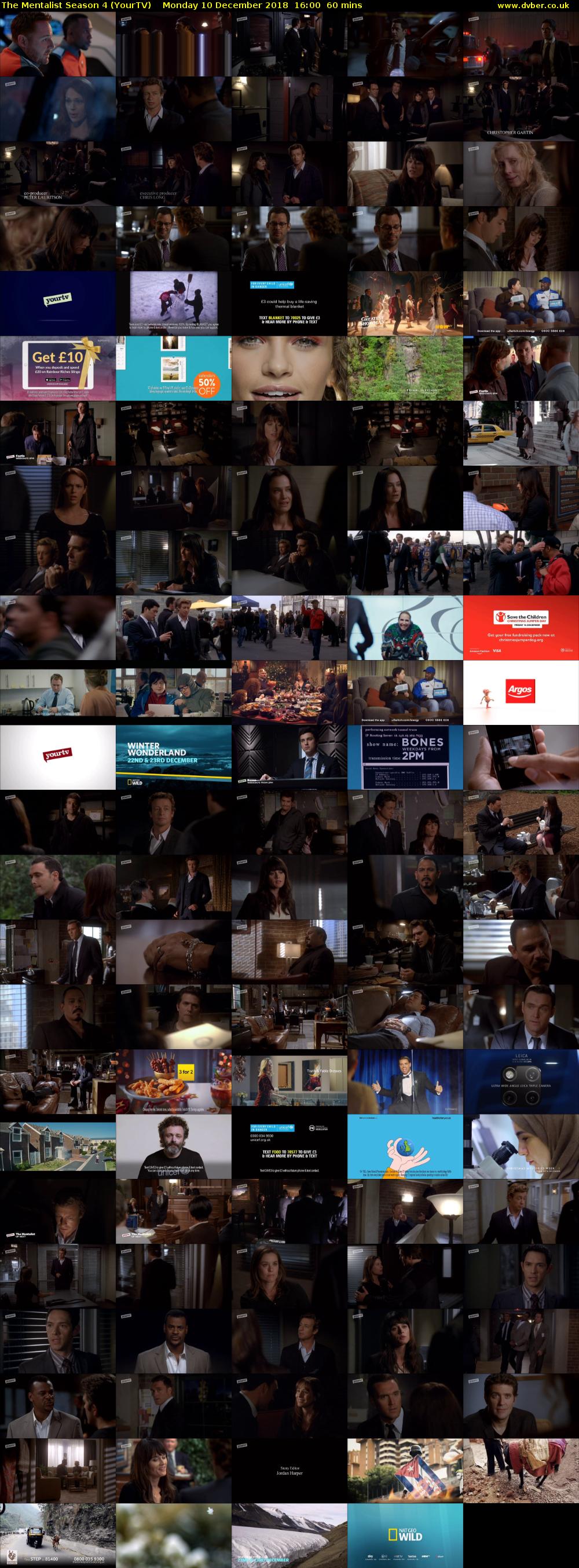 The Mentalist Season 4 (YourTV) Monday 10 December 2018 16:00 - 17:00