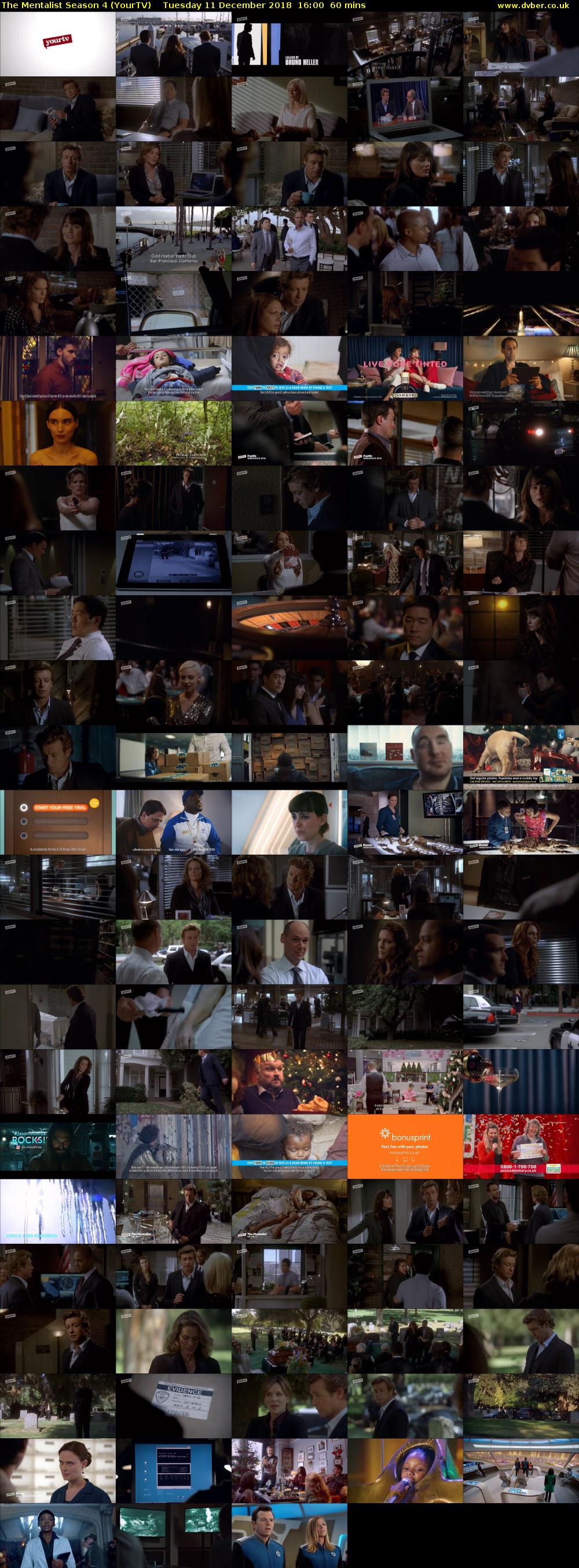 The Mentalist Season 4 (YourTV) Tuesday 11 December 2018 16:00 - 17:00