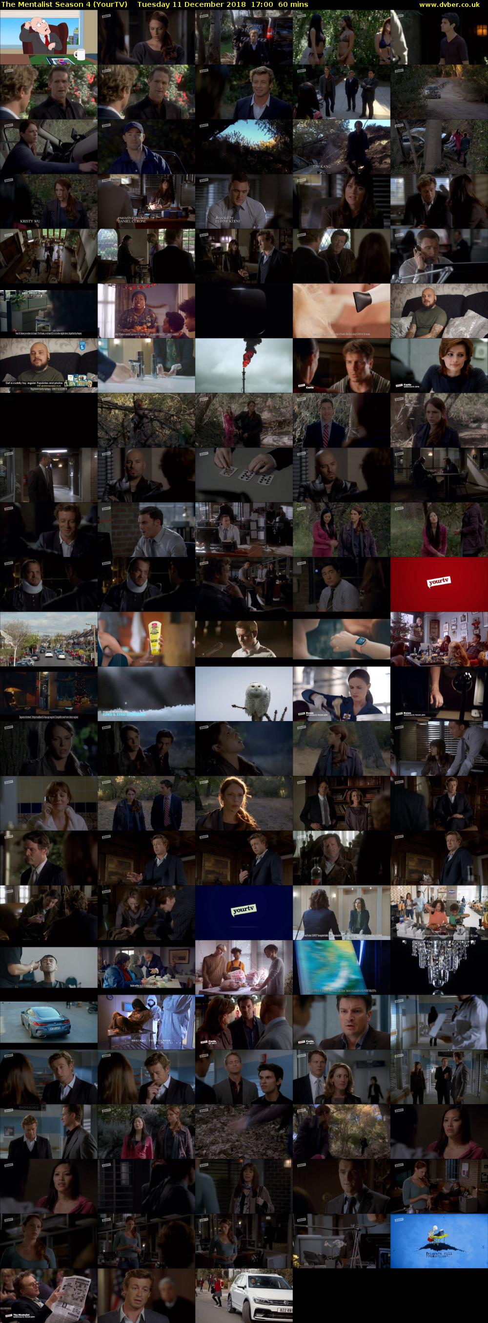 The Mentalist Season 4 (YourTV) Tuesday 11 December 2018 17:00 - 18:00