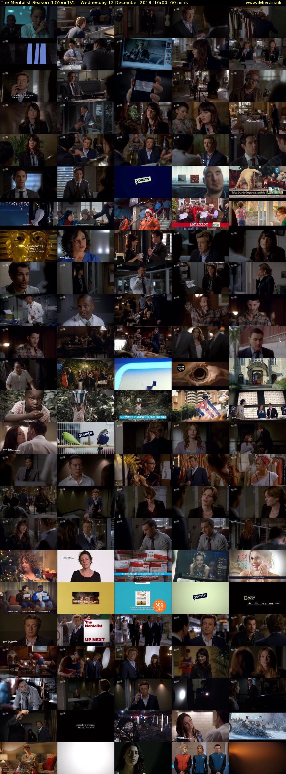 The Mentalist Season 4 (YourTV) Wednesday 12 December 2018 16:00 - 17:00