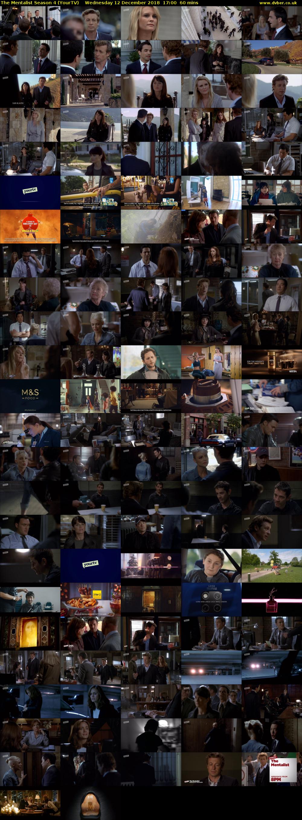 The Mentalist Season 4 (YourTV) Wednesday 12 December 2018 17:00 - 18:00