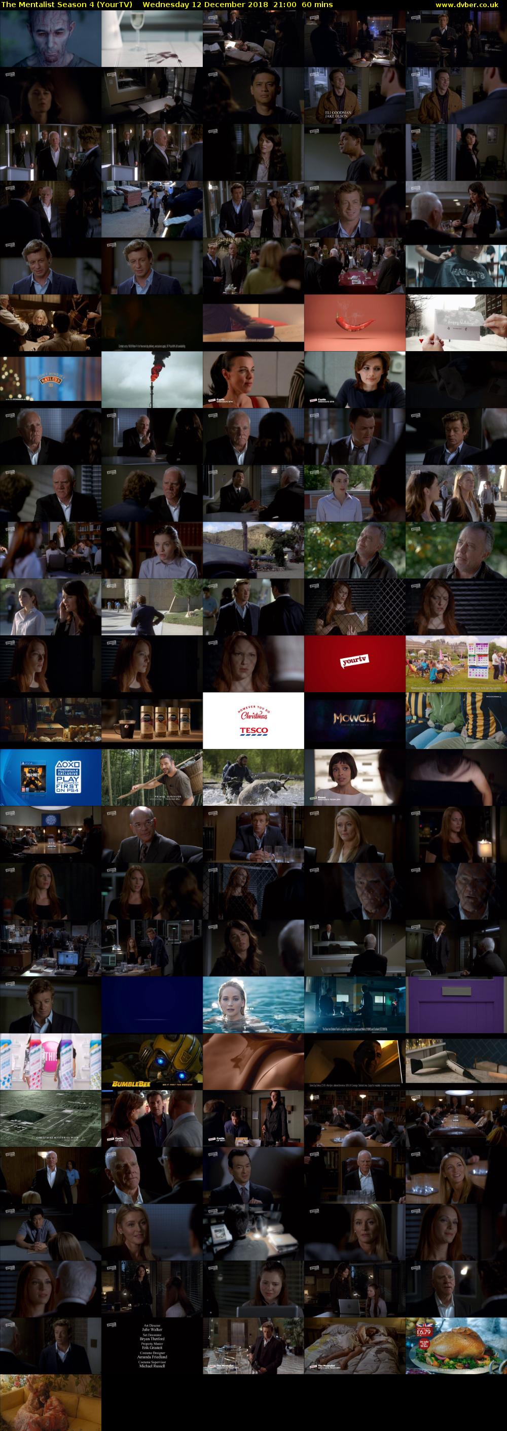 The Mentalist Season 4 (YourTV) Wednesday 12 December 2018 21:00 - 22:00