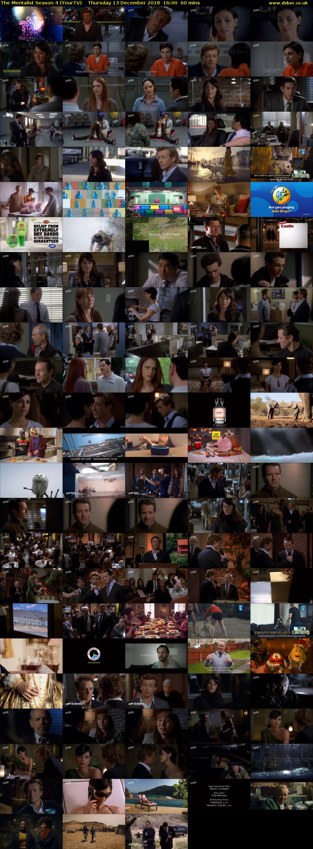 The Mentalist Season 4 (YourTV) Thursday 13 December 2018 16:00 - 17:00