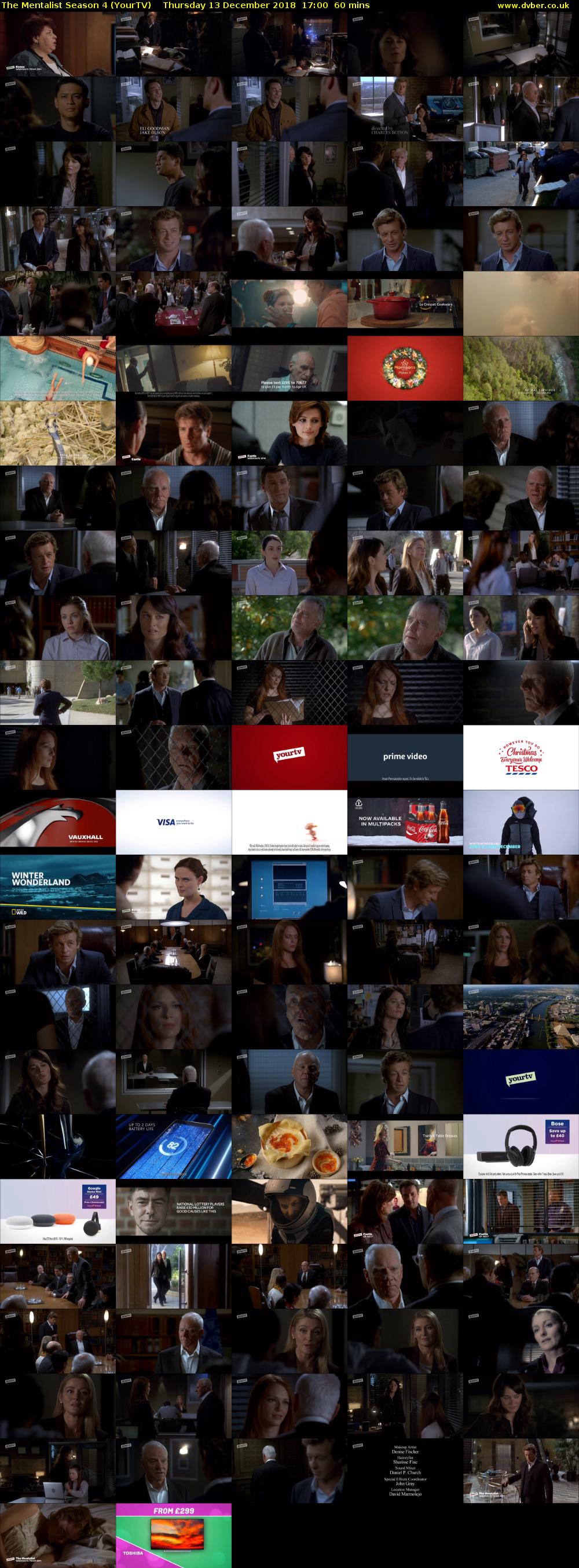 The Mentalist Season 4 (YourTV) Thursday 13 December 2018 17:00 - 18:00