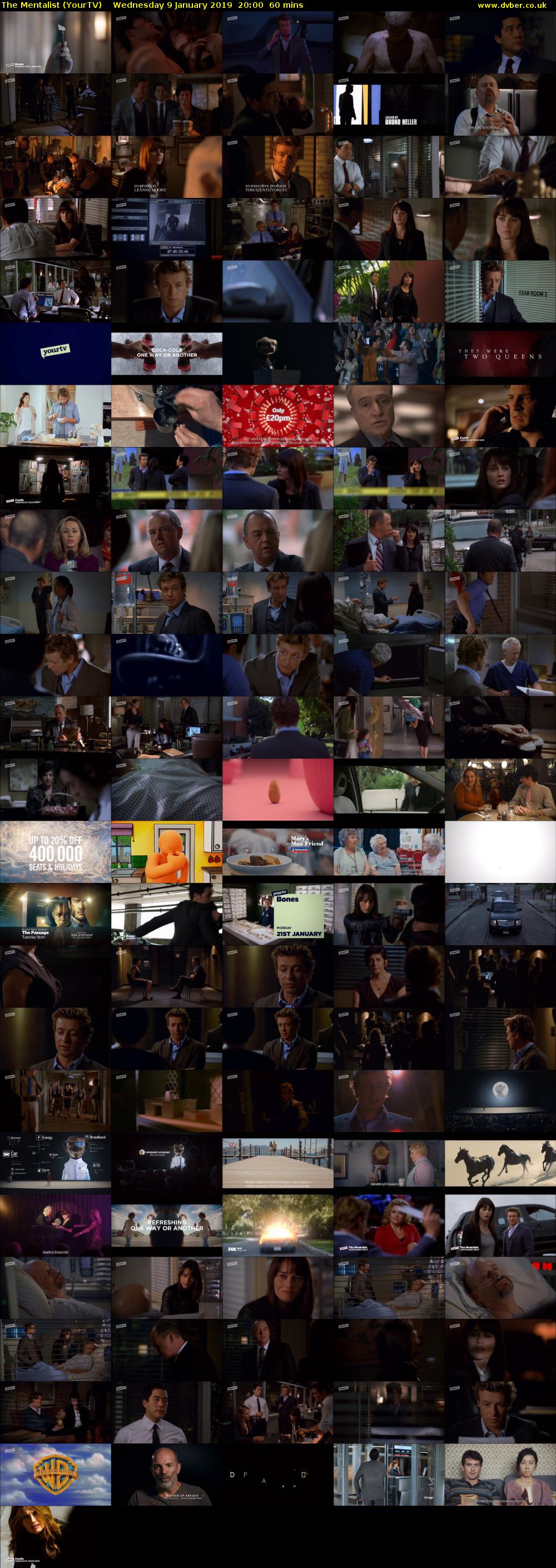 The Mentalist (YourTV) Wednesday 9 January 2019 20:00 - 21:00