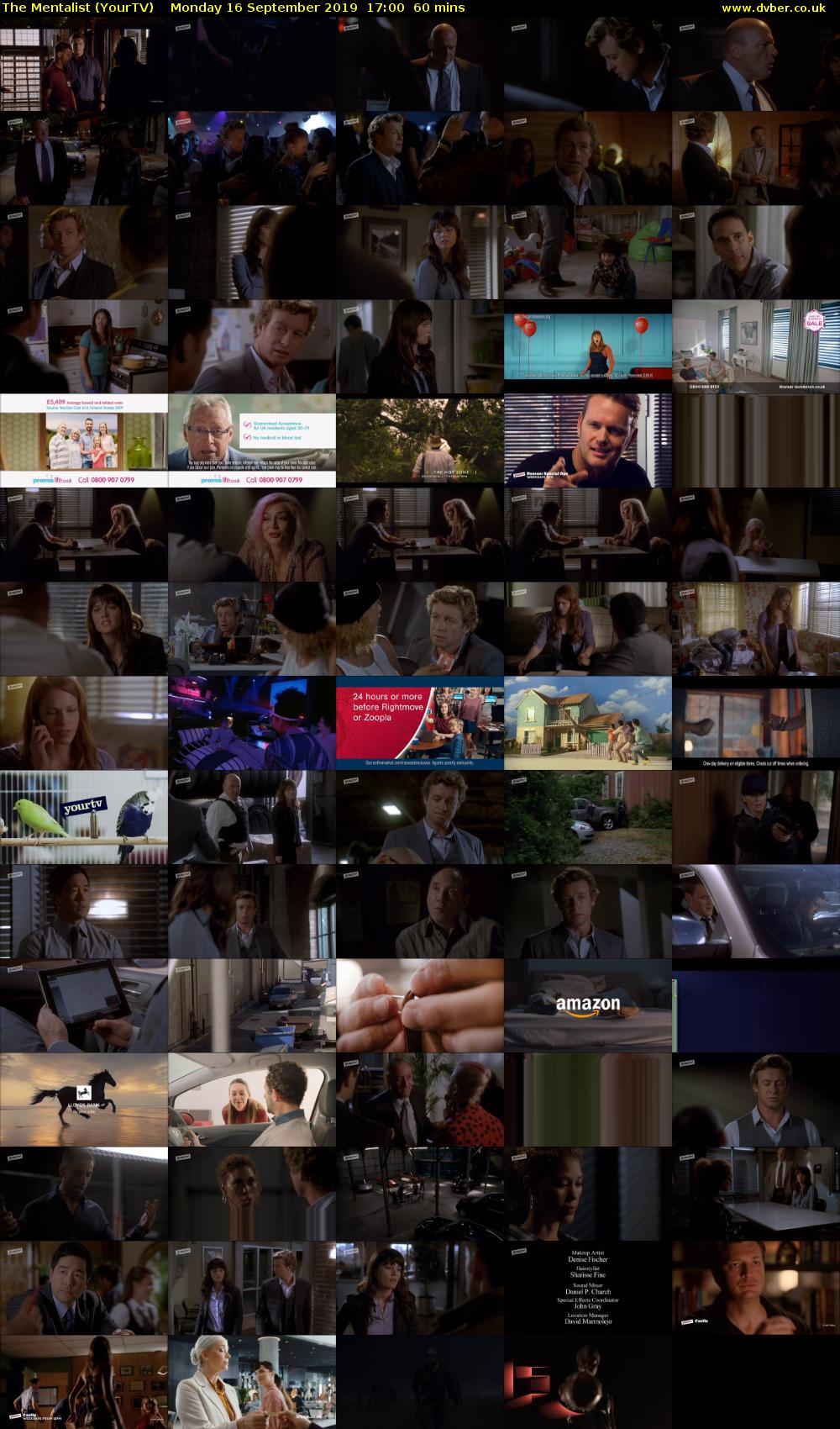 The Mentalist (YourTV) Monday 16 September 2019 17:00 - 18:00